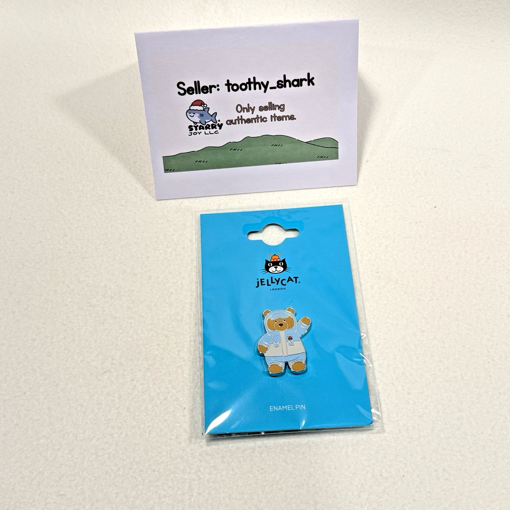Jellycat Official Ski Bartholomew Bear Pin Enamel Pin Badge - Brand New